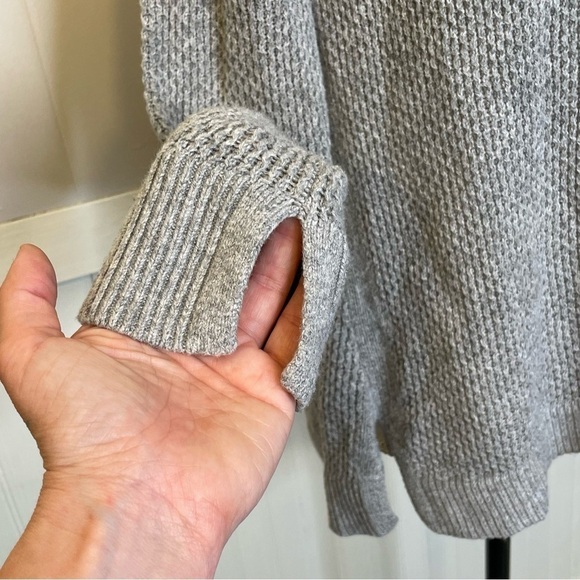 LOFT Pullover Crewneck Knit Sweater Women Size M Cotton Wool Blend Knit Gray - Picture 5 of 12